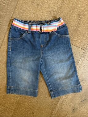 Girls Old Navy Denim Jeans With Rainbow Belt Elastic Waist Size 2T